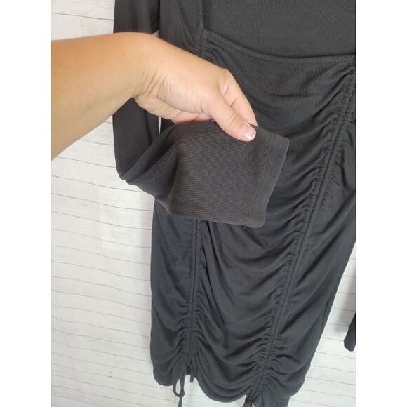 PRINCESS POLLY RIBBED LONG SLEEVE DRESS IN BLACK, SZ 12 - Picture 4 of 11